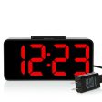 ZHPUAT Digital Alarm Clock with 8.9 Large LED Display, Dimmer, Snooze and Alarm Control Function for Bedrooms with USB Charger, Battery Backup(Red) Online Hot Sale