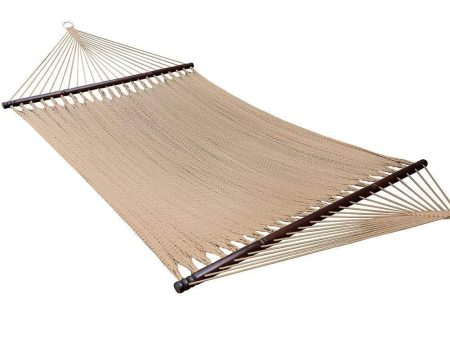 SUNMERIT Caribbean Hammock Soft-Spun Polyester Rope for Outdoor Garden Patio,450 lbs Capacity (Mocha) Supply