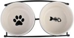 Ymachray Pet Feeder Double Ceramic Bowl for Small Dogs and Cats Sale