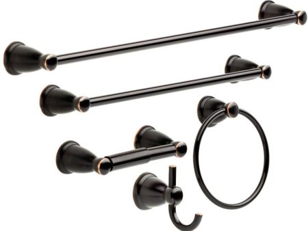 Franklin Brass Kinla 5-Piece Bath Hardware Towel Bar Accessory Set, Polished Chrome Online now