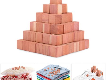 ACMETOP 46 Pack Cedar Blocks, 100% Natural Cedar Blocks for Clothes Storage, Aromatic Cedar Balls, Storage Accessories Closet & Drawers Supply