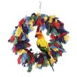 Borangs Bird Toys Parrot Shredding Toys Birds Cotton Preening Grooming Ropes Colorful Hanging Swing Snuggle Ring Toy Bird Cage Accessories for African Grey Cockatoos Conure Parakeet Quaker, 12 inch Supply