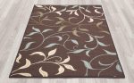 Ottomanson Brown Ottohome Contemporary Leaves Design Modern Area Rug with Non-Skid Rubber Backing 8 2 W x 9 10 L, Chocolate - OTH2068-8X10 Online