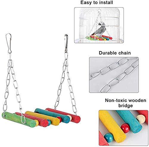 7pcs Birds Cage Swing Set Parrots Toys with Bell Colorful Chewing Hanging Hammock for Parakeets, Macaws, Conures, Budgies, Lovebirds, Mynah, Cockatiel, Finches For Cheap