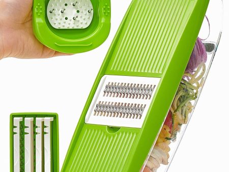 Mandoline Slicer - Premium Vegetable Potato Slicer Grater - Food Storage, 5 Blades & Hand Protector by Braviloni Online now