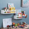 Wallniture Utah Set of 2 Nursery Room Wood Floating Wall Shelves White Sale