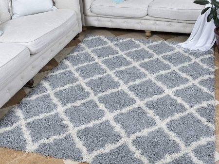 Ottomanson Collection shag Trellis Area Rug, 7 10  x 9 10 , Gray - SHG2273-8X10 Online Sale