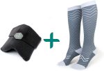 trtl Pillow & Trtl Socks Bundle - Scientifically Proven Super Soft Neck Support Travel Pillow & Trtl Compression Socks (Black Pillow & Seattle Socks Size Medium) Online now