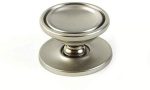 25 Pack: Large Cabinet Hardware Knob in Satin Nickel with Backplate Supply