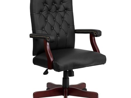 Flash Furniture Bomber Brown Classic Executive Swivel Office Chair with Arms Supply