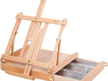 MEEDEN Studio Sketchbox Table Easel with Metal Lined Drawer - Adjustable Solid Beech Wood Tabletop Easel & Sketchbox Artist Easel with Storage Online Hot Sale