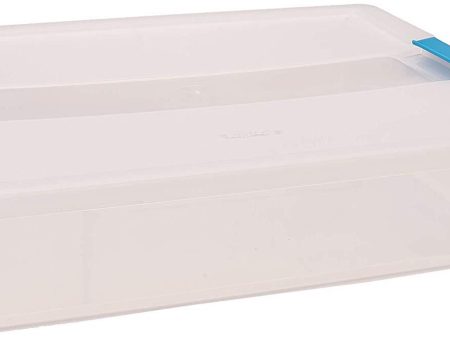 STERILITE 19638606 Large Clip Box, Clear with Blue Aquarium Latches 2 pieces (Large) Hot on Sale