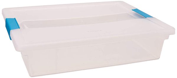 STERILITE 19638606 Large Clip Box, Clear with Blue Aquarium Latches 2 pieces (Large) Hot on Sale