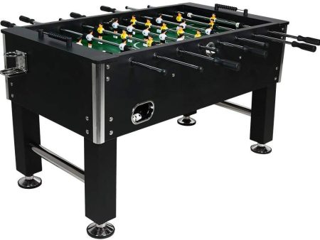 Sunnydaze Foosball Table - 55-Inch Recreational Game - Chrome Plated Steel Rods - 2 Durable Drink Holders - 4 Sturdy Leg Levelers for Competitive Football Gaming - Sports Arcade Soccer for Game Room Sale