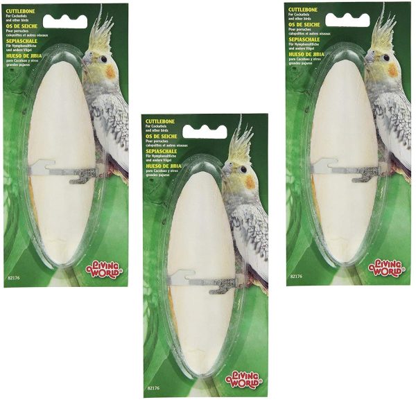 Living World Cuttlebone with Holder for Cage Bird, 6 to7-Inch, Large (3 Pack) Online Hot Sale