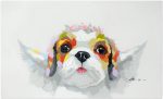 Bignut Art Oil Painting Hand Painted Funny Animal Smoking Dog Cool Wall Art on Canvas Framed Wall Decor for Living Room Bedroom Office (30x30 Inches, Smoking Dog) For Cheap