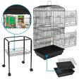 SUPER DEAL 59.3   53   Rolling Bird Cage Large Wrought Iron Cage for Cockatiel Sun Conure Parakeet Finch Budgie Lovebird Canary Medium Pet House with Rolling Stand & Storage Shelf Cheap