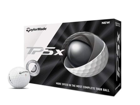 TaylorMade TP5x Golf Balls, White (One Dozen) on Sale