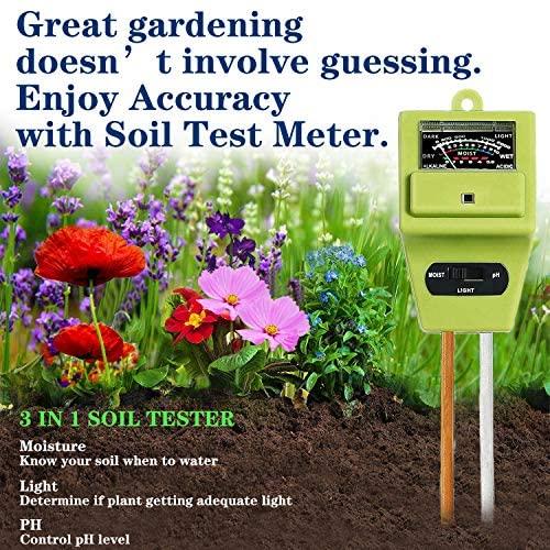 Womtri Soil Test Kit 3-in-1 Soil Tester with Moisture,Light and PH Meter, Indoor Outdoor Plants Care Soil Sensor for Home and Garden, Farm, Herbs & Gardening Tools(No Battery Needed) Discount