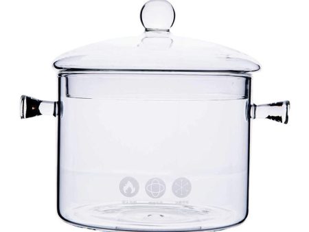 1.5L High Borosilicate Heat-resistant Glass Clear Pasta Instant Noodle Pot Pan Stew Cooker Baby Food Milk Sauce Hot Pot with Lid Mini Size Cookware Sale