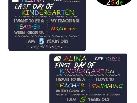 14 x 10 inch First and Last Day of School Photo Sharing Chalkboard Signs Wooden Large Size Photo Prop Back to School Signs for Kids Reusable and Easy Clean Cheap