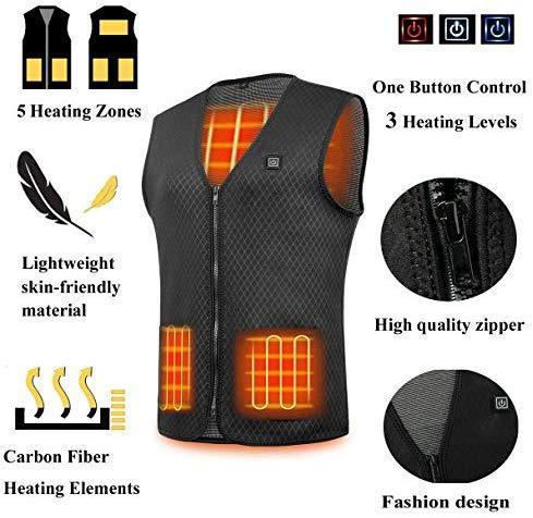 Veczom Heated Vest Heated Jacket Electric Heating Vest for Men Women USB Charging Lightweight Outdoor Hike Fishing Camping Hunting Washable Warm Clothes (Battery NOT Included) For Discount