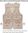 Men s Safari Fishing Hunting Mesh Vest Photography Work Multi-Pockets Outdoors Travel Journalist s Jacket Online