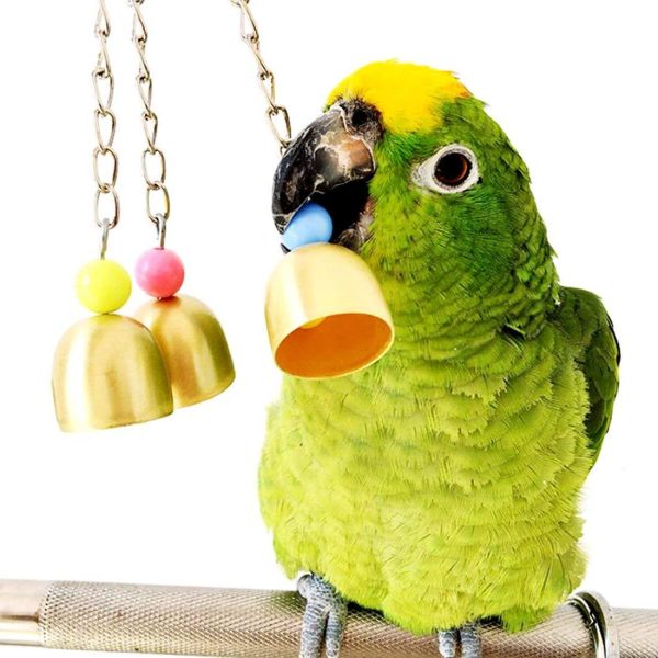 BWOGUE 5pcs Bird Parrot Toys Hanging Bell Pet Bird Cage Hammock Swing Toy Hanging Toy for Small Parakeets Cockatiels, Conures, Macaws, Parrots, Love Birds, Finches on Sale