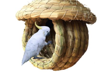 Hamiledyi Birdcage Straw Simulation Birdhouse 100% Natural Fiber - Cozy Resting Breeding Place for Birds - Provides Shelter from Cold Weather - Bird Hideaway from Predators - Ideal for Finch & Canary Online