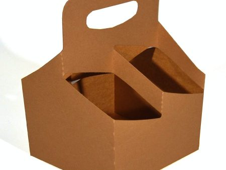 Southern Champion Tray 2797 Kraft Paperboard Drink Carrier with Handle, Hold 4 Cups up to 24-oz, 6-1 2  Length x 6-1 4  Width x 9  Height (Case of 250) Online now