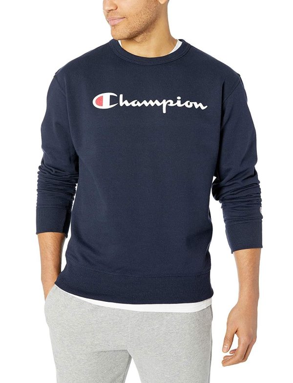 Champion Men s Graphic Powerblend Fleece Crew For Discount