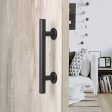 MJC & Company - 12  Square Modern Sliding Barn Door Handle Pull Flush Combo and Privacy Lock - Indoor Outdoor Hardware Set - Black Powder Coated Steel for Bedroom, Bathroom, Closet, Shed, or Gate on Sale