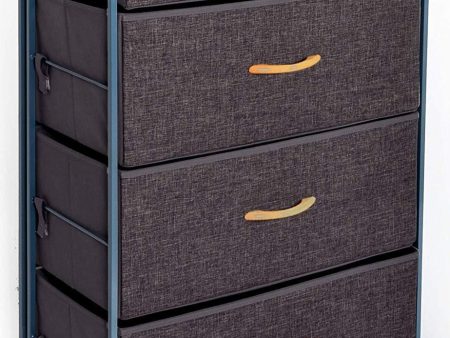 URFORESTIC Drawer Storage Organizer Unit W Easy Pull Fabric Bins, Wood Top Dresser Steel Frame Cabinet Rolling Cart for Bedroom, Entryway, Hallway, Dresser Storage Tower (6 Drawer) Cheap