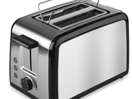 ToBox Slice Toasters with 2 Extra-Wide Slots Warming Rack, Defrost, Reheat and Cancel Buttons - Brushed Stainless Steel, silver Hot on Sale