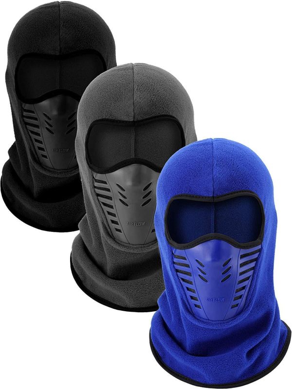 3 Pieces Balaclava Full Face Mask Ski Long Mask Windproof Sports Headwear for Hunting Fishing Activity Supplies For Discount