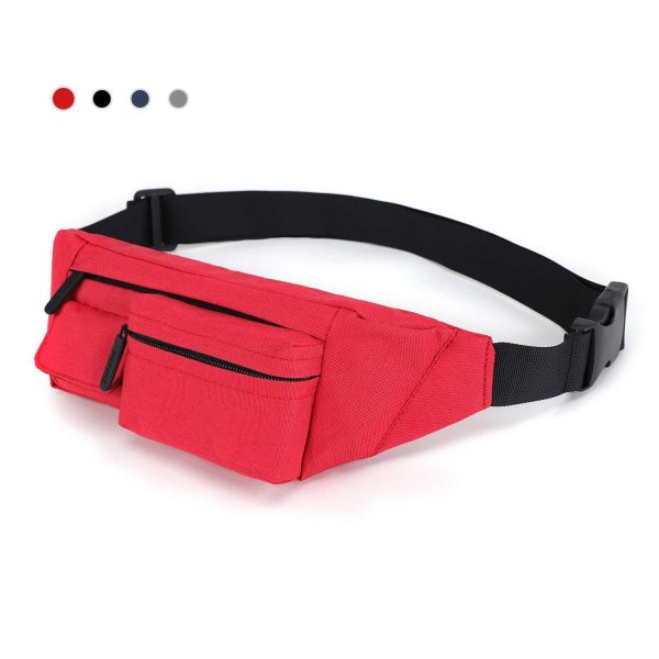 RedSwing Small Fanny Pack for Traveling Hiking Running Walking Outdoor Sports for Men Women, 4 Pockets Waist Pack Fits Most Smartphones, Black Blue Grey Red on Sale