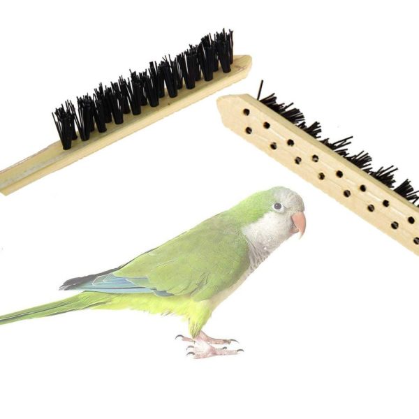 Bonaweite 3 Pack Wooden & Stainless Steel Long Handle Bird Cleaning Brush, Pet Supply Cage Accessory for Parrot Birds Discount