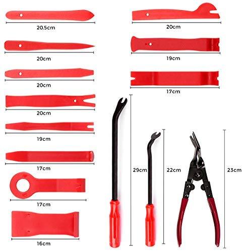 19Pcs Trim Removal Tool,Car Panel Door Audio Trim Removal Tool Kit, Auto Clip Pliers Fastener Remover Pry Tool Set with Storage Bag Online now