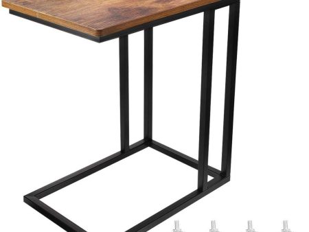 KingSo Side Table Sofa Table Mobile Snake Table for Coffee Laptop Tablet Rolling Side Table with Wheels Slide Under Couch Table End C Tables for Living Room Wood Look Metal Frame Furniture For Cheap