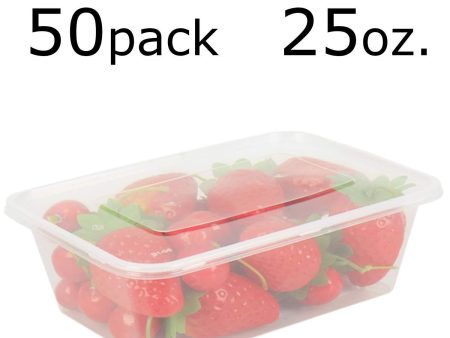 Tosnail 50 Pack 25 oz. Plastic Food Storage Containers with Lids Meal Prep Containers - Clear Hot on Sale