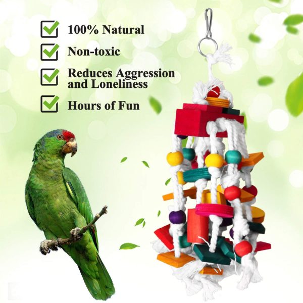 RYPET Bird Chewing Toy - Parrot Cage Bite Toys Wooden Block Bird Parrot Toys for Small and Medium Parrots and Birds For Cheap