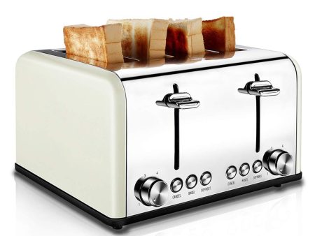 2 Slice Toaster, CUSIBOX Extra Wide Slots Stainless Steel Toaster with 7 Bread Browning Settings, REHEAT DEFROST CANCEL Function, 750W Supply