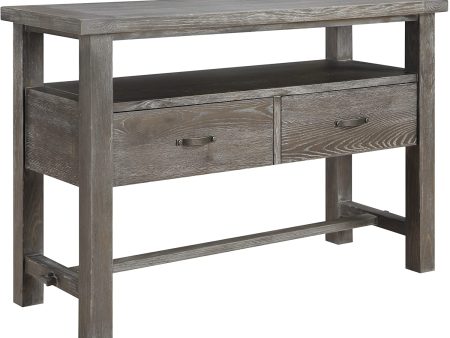 Emerald Home Furnishings Paladin Rustic Charcoal Gray Dining Table with Self Storing Butterfly Extension Leaf And Farmhouse Trestle Base Online Hot Sale