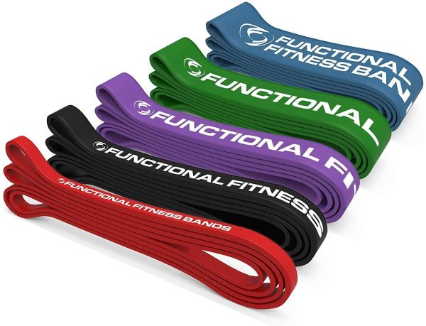 Pull Up Assist Bands Set by Functional Fitness. Heavy Duty Resistance and Assistance Training Band For Cheap