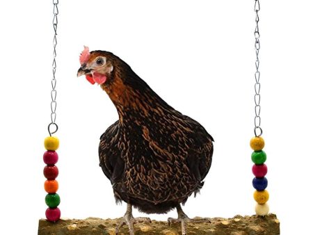 Mrli Pet Chicken Swing Toys with Natural Wooden for Hens Large Bird Parrot Macaw Training For Cheap