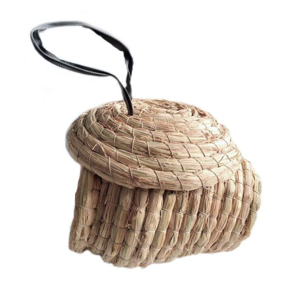 Hamiledyi Birdcage Straw Simulation Birdhouse 100% Natural Fiber - Cozy Resting Breeding Place for Birds - Provides Shelter from Cold Weather - Bird Hideaway from Predators - Ideal for Finch & Canary Online