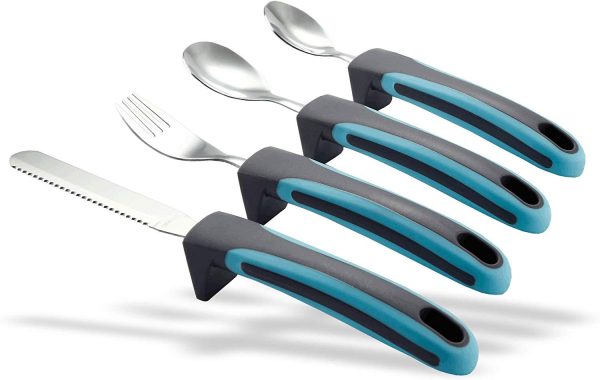 BunMo Easy Grip Cutlery - Great for The Elderly, Disabled Or Those Suffering with Tremors and Trembling Hands. Easy Pick up. (1x Set) Fashion