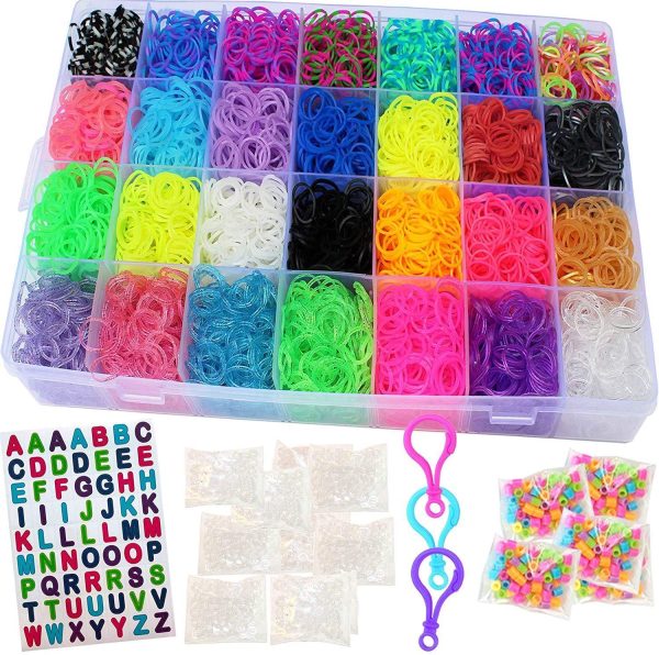 Talented Kidz 11,750+ Rainbow Rubber Bands Refill Loom: Set w 10,750 Premium Quality Rubber Bands, 200 Beads For Discount