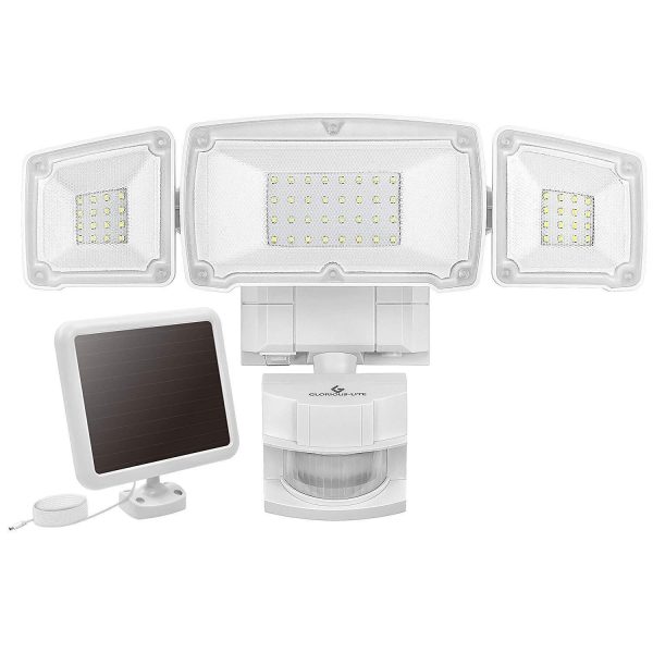 GLORIOUS-LITE Solar Lights Outdoor, 1500LM Super Bright Solar LED Security Light, 3 Adjustable Head Motion Sensor Light, 6000K, IP65 Waterproof Flood Light for Backyard, Pathway & Patio Online Hot Sale