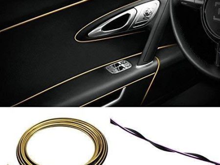 YIJINSHENG Car Interior DIY Automobile Motor Exterior Decoration Moulding Trim Strip line Sticker Insert Type Air Outlet Dashboard Decoration 3D Strip 8 Meters Car Styling Molding(Silver) Online